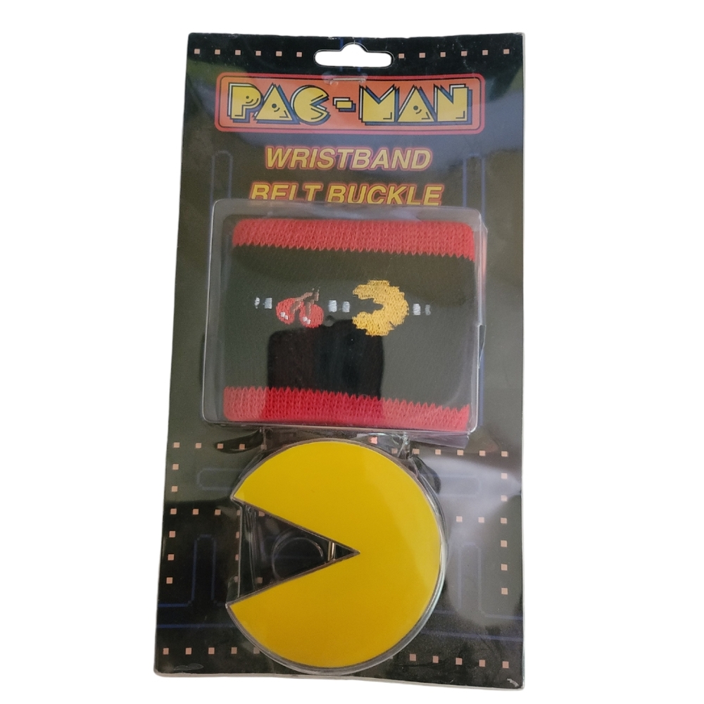 Namco Bandai Games PAC-MAN Red Black Wristband and Belt Buckle - 2010 version